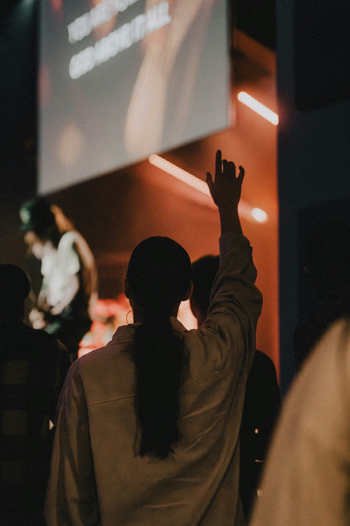A student worshipping